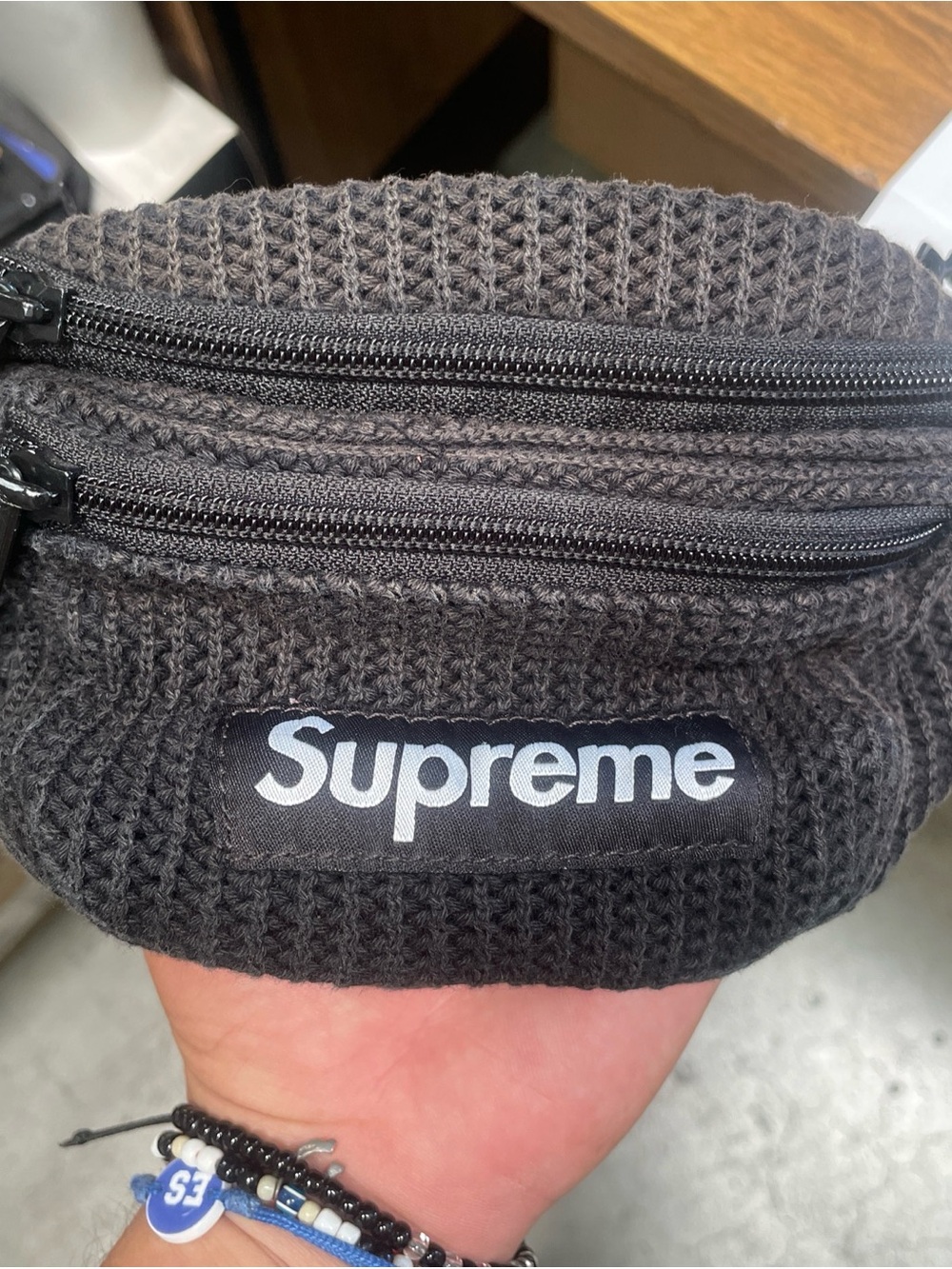 Supreme String Waist Bag Black SS21 Streetwear Shoulder Bag